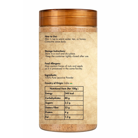 Sorich Organics Mulethi Powder 100g – Natural Liquorice Root (Yashtimadhu) for Tea, Digestion & Daily Wellness