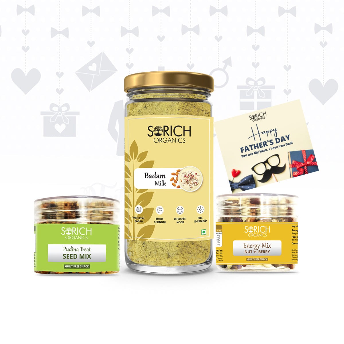 Energy Mix 150g + Badam Milk 125g + Pudina Seeds Mix 150g (Combo) - Sorich