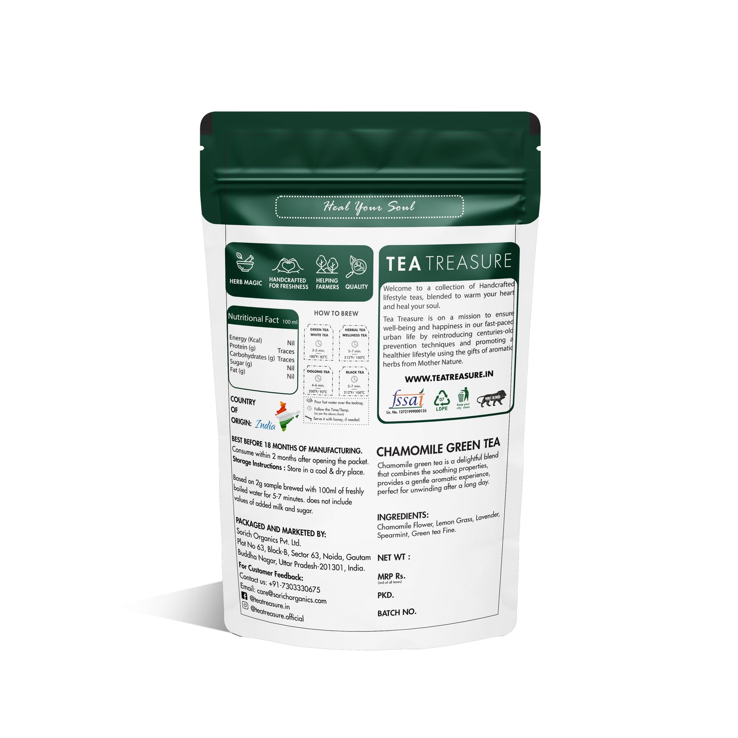 Chamomile Green Tea - Sorich