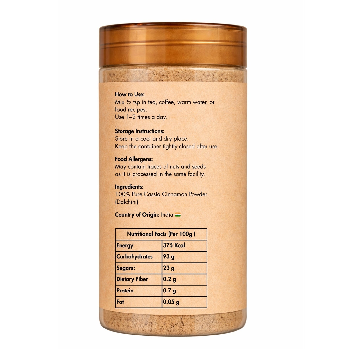 Sorich Organics Cassia Cinnamon Powder (Dalchini) 100g – Strong & Aromatic Dalchini Powder for Tea, Coffee, Baking & Cooking