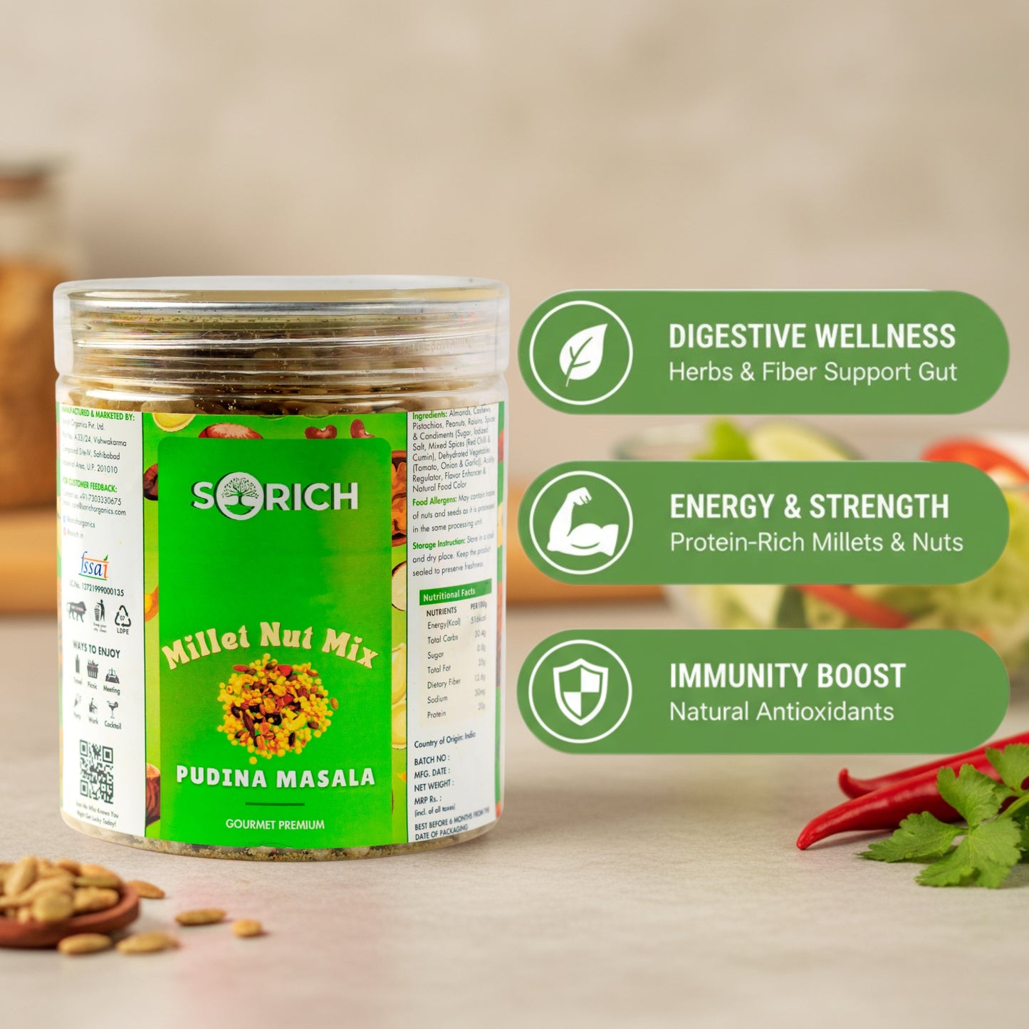 Millet Nut Mix – Pudina Masala Crunchy & Healthy Snack