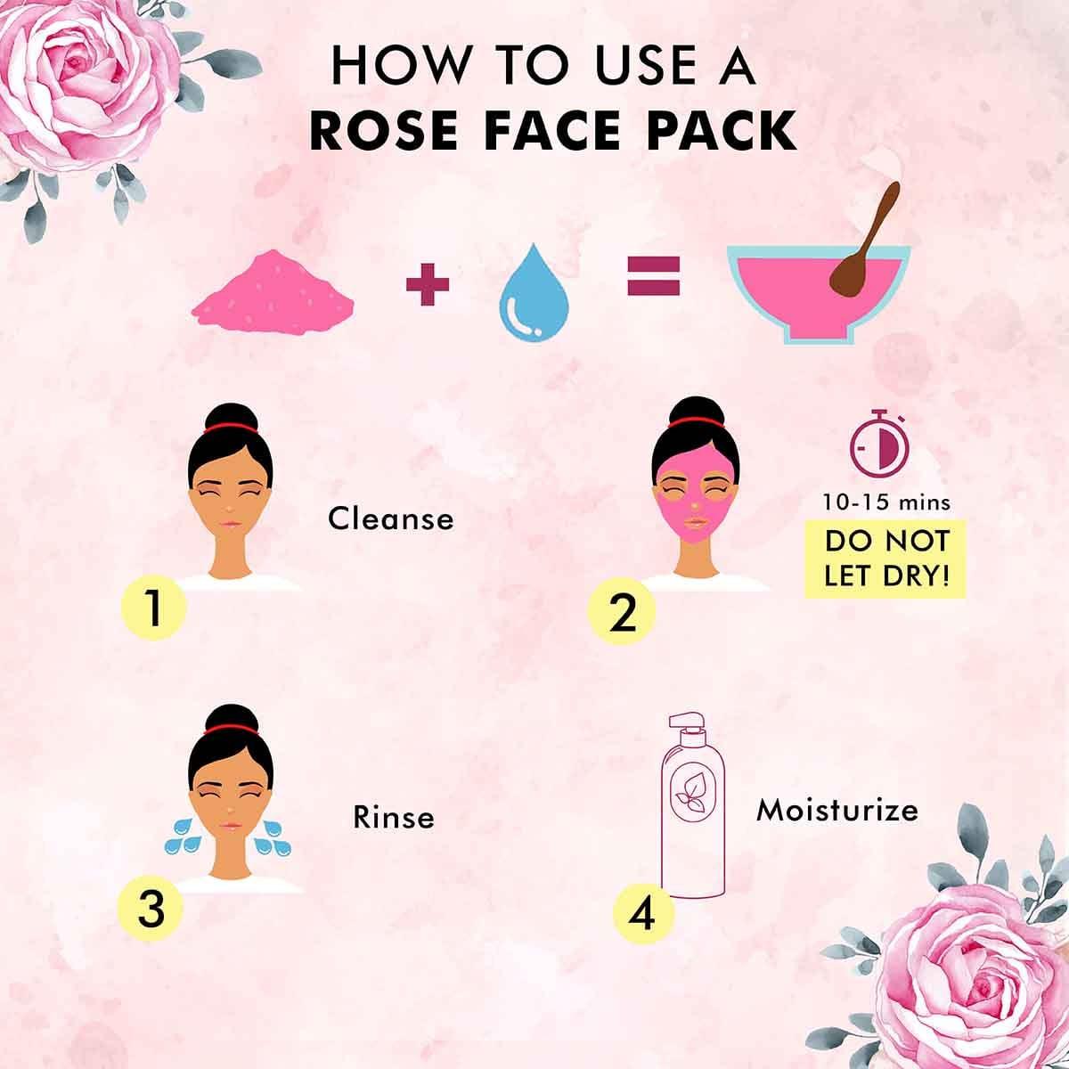 rose petal powder face pack
