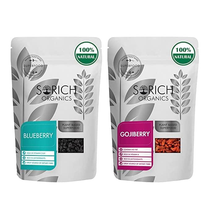 Combo Blueberry 150 Gm and Goji Berry 150 Gm - 300 Gm - Sorichorganics