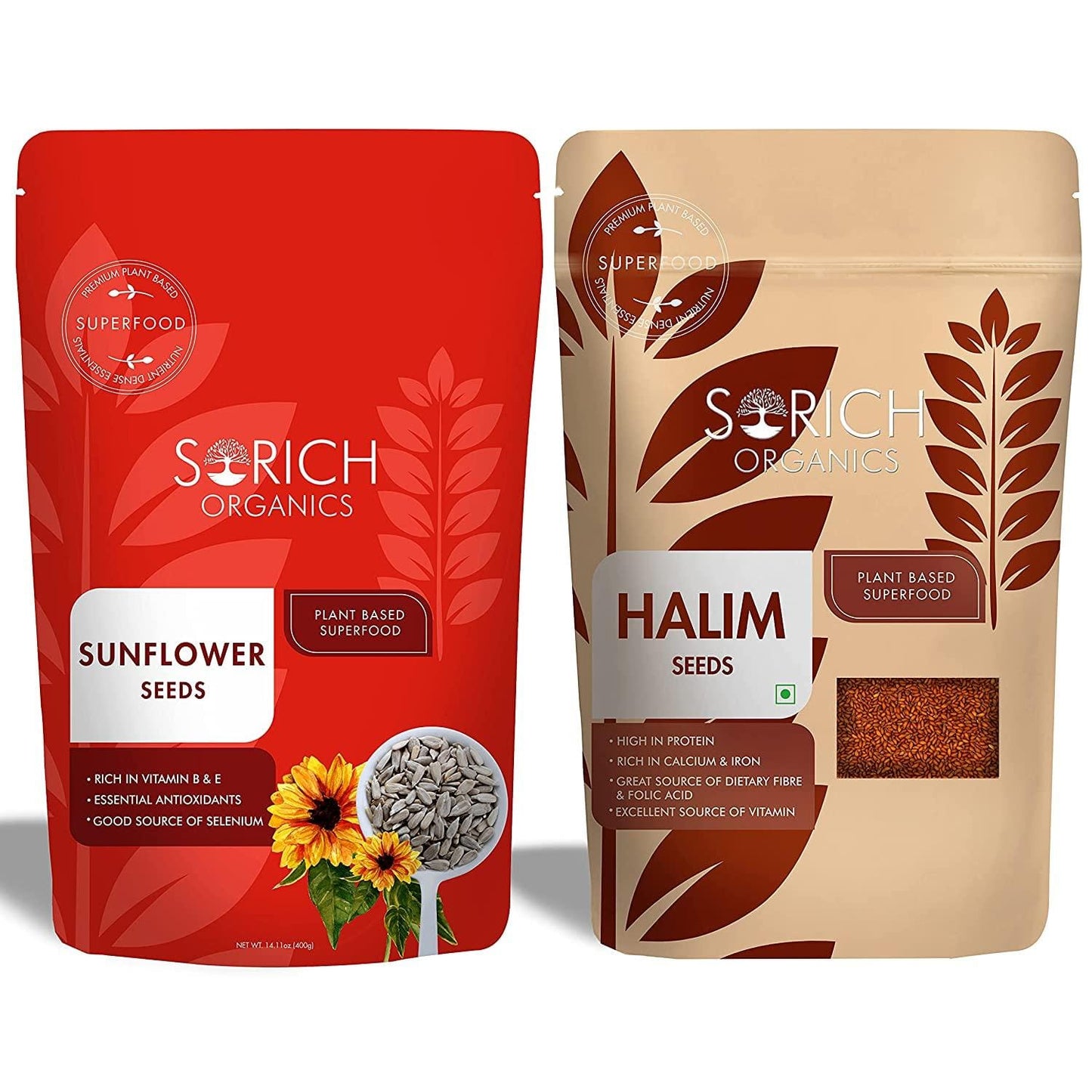 Combo of Sunflower Seed 400 Gm And Halim Seeds 400 Gm-800 Gm - Sorichorganics