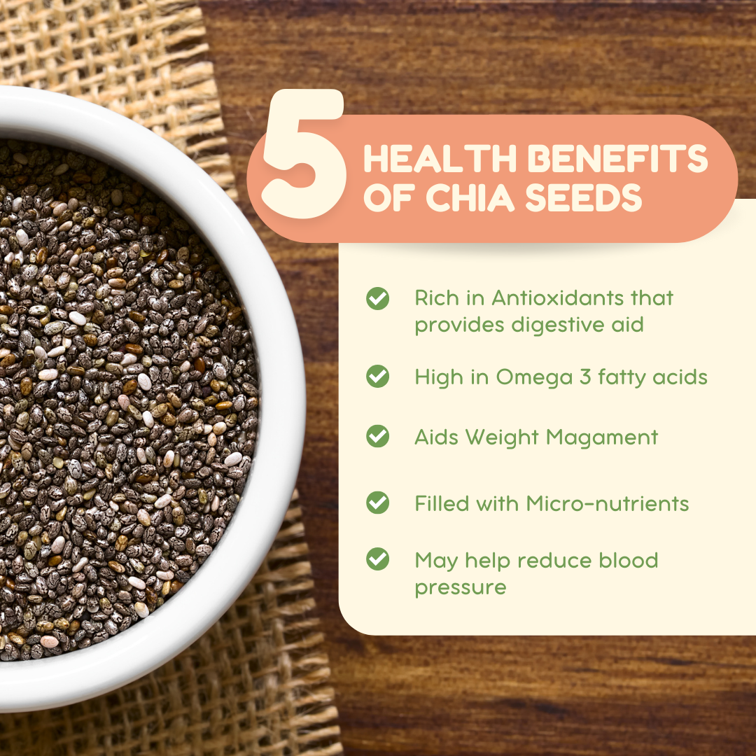 Unlocking the Nutritional Powerhouse of Chia Seeds: 5 Health Benefits
