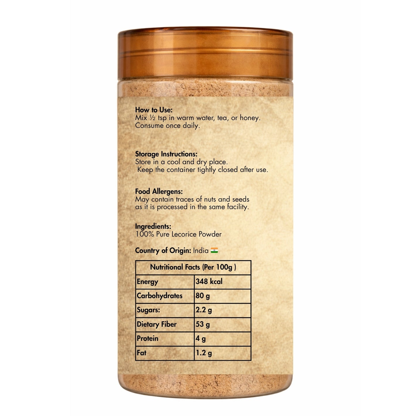 Sorich Organics Mulethi Powder 100g – Natural Liquorice Root (Yashtimadhu) for Tea, Digestion & Daily Wellness