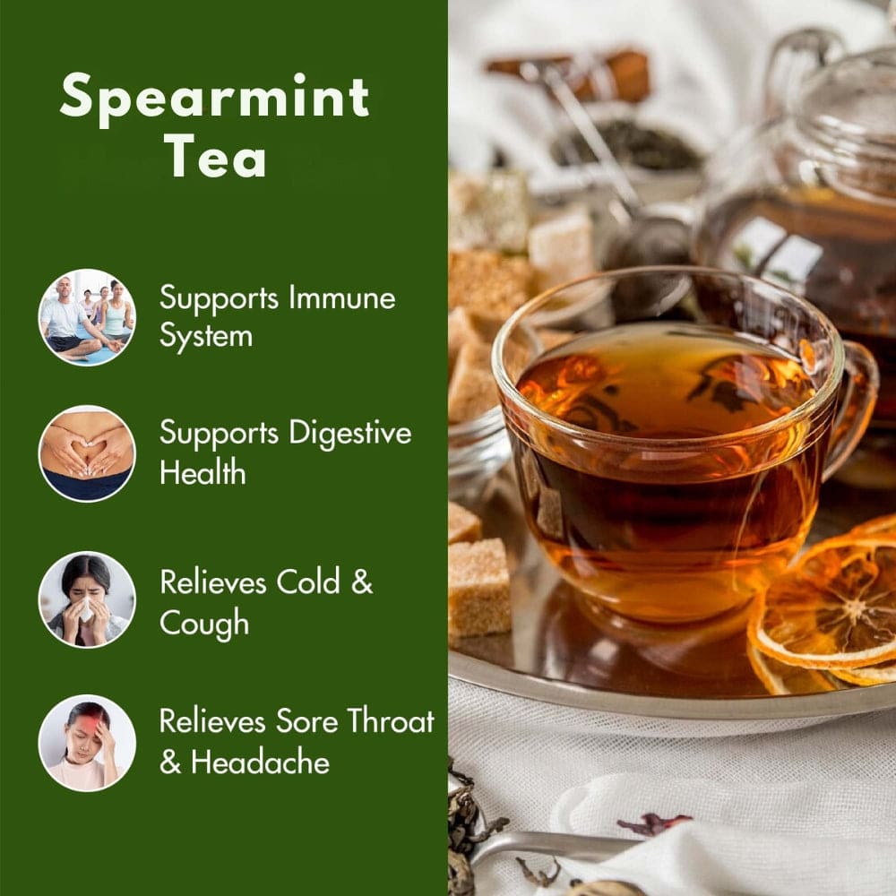 Sorich Organics Spearmint  Tea 100g | Refreshing Tea | Rich in Antioxidants | Aids Digestion & Relaxation | Pure & Natural Loose Leaf Tea