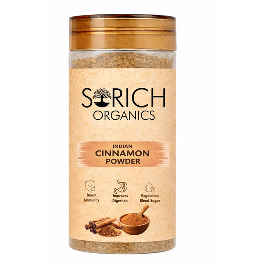 Sorich Organics Indian Cinnamon Powder (Dalchini) 100g – Pure Dalchini Powder for Tea, Coffee & Cooking