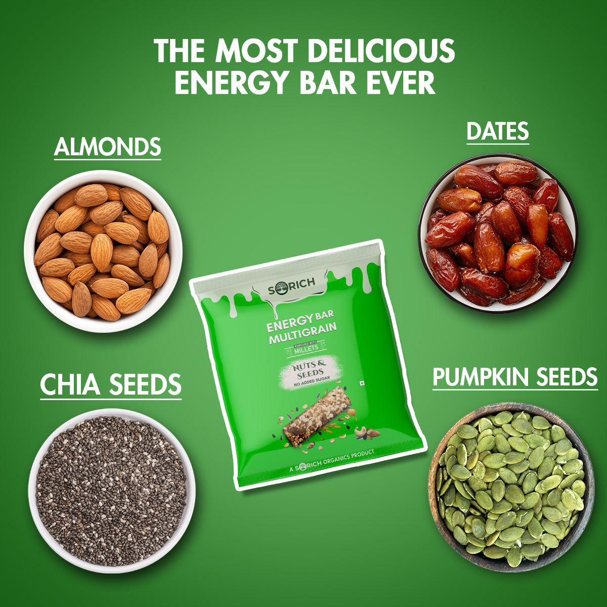 Mini Multigrain Energy Nut & Seeds Bar - Sorich