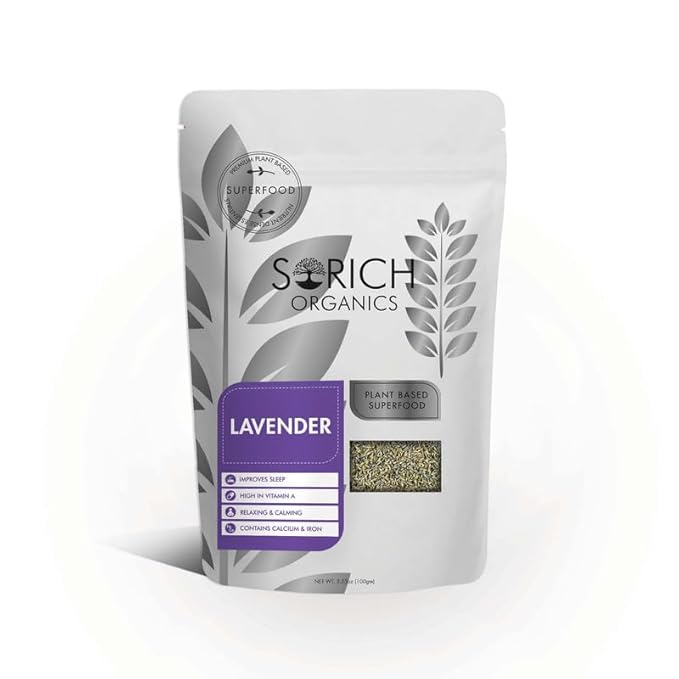 Sorich Organics Lavender Calming Tea | Soothing Herbal Chai | Relieves Anxiety & Stress | Promotes Restful Sleep | Herbal Relaxation | Caffeine-Free | Natural Mood Booster