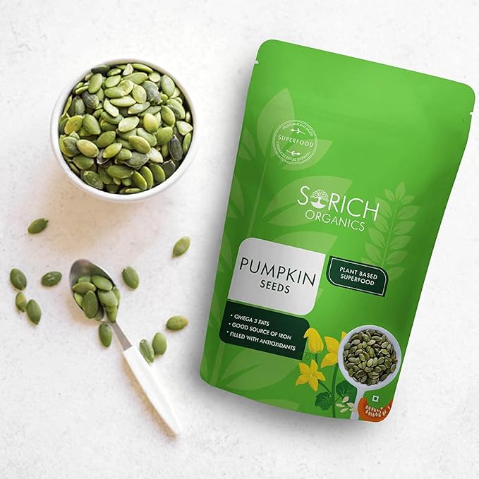 Sorich Organics Chia, Pumpkin and Sunflower Seeds Combo Gift Box 400gm Each | Seeds for Eating | Seeds | Healthy Snacks | Diet Food | Immunity Booster (1200gm, Pack of 3)