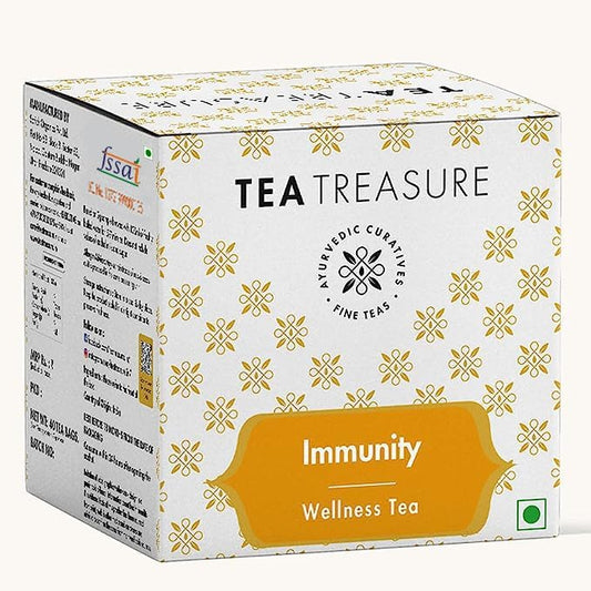 Tea Treasure Immunity Booster Wellness Tea | Caffeine-Free Herbal Chai | Natural Blend to Strengthen Immunity | Supports Detox & Digestion