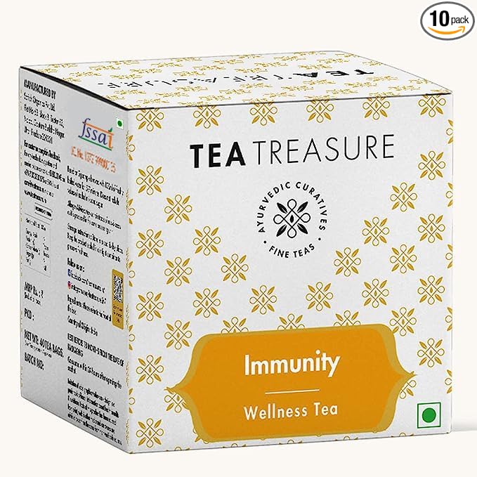 Tea Treasure Immunity Booster Wellness Tea | Caffeine-Free Herbal Chai | Natural Blend to Strengthen Immunity | Supports Detox & Digestion