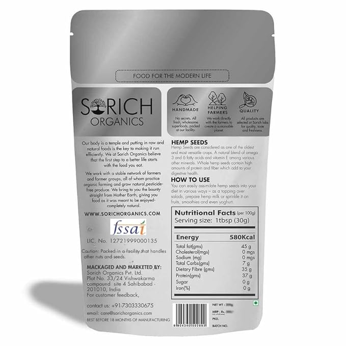 Raw, Shelled Hemp Seeds