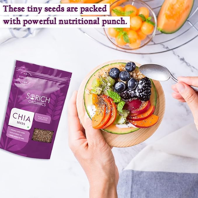 Sorich Organics Chia, Pumpkin and Sunflower Seeds Combo Gift Box 400gm Each | Seeds for Eating | Seeds | Healthy Snacks | Diet Food | Immunity Booster (1200gm, Pack of 3)