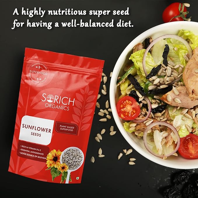 Sorich Organics Chia, Pumpkin and Sunflower Seeds Combo Gift Box 400gm Each | Seeds for Eating | Seeds | Healthy Snacks | Diet Food | Immunity Booster (1200gm, Pack of 3)