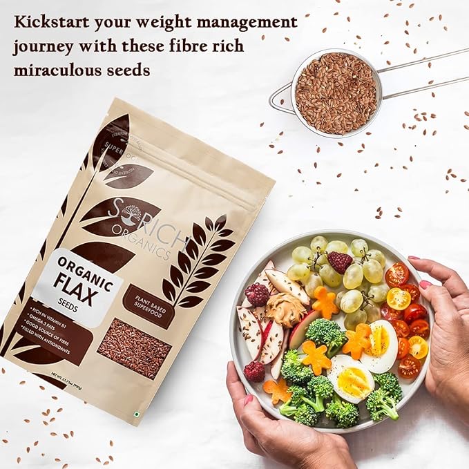 Sorich Organics Raw Flax Seeds 900g + Pumpkin Seeds 900g | Seeds Combo for Eating (1800g) | High Fiber & Omega-3 | Weight Loss, Hair Growth & Digestion | Immunity Booster Superfood | Vegan & Healthy Snacks