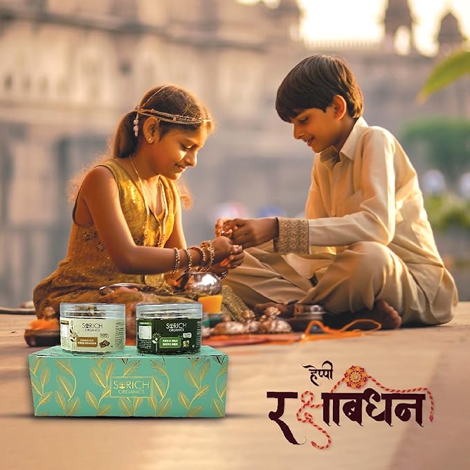 Sorich Organics Rakshabandhan Gift Hamper for Brother Rakhi Celebrations |  Caramelized Seeds Cracker & Pudina Treat Seeds Mix  300 gram |150gm each (Pack of 2) | Rakhi for Brother with Gift Combo Set - Rakhi Gift for Brother on Raksha Bandhan