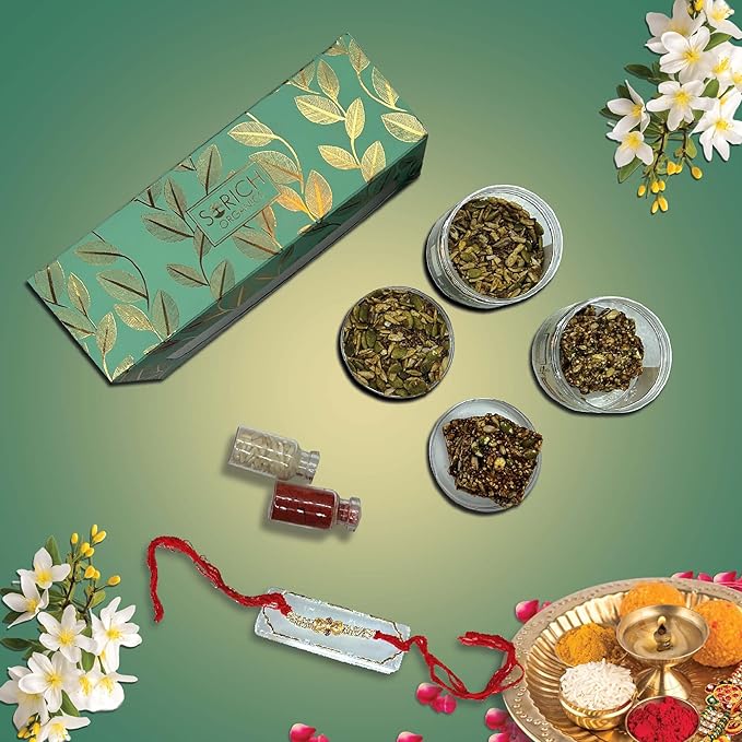 Sorich Organics Rakshabandhan Gift Hamper for Brother Rakhi Celebrations |  Caramelized Seeds Cracker & Pudina Treat Seeds Mix  300 gram |150gm each (Pack of 2) | Rakhi for Brother with Gift Combo Set - Rakhi Gift for Brother on Raksha Bandhan