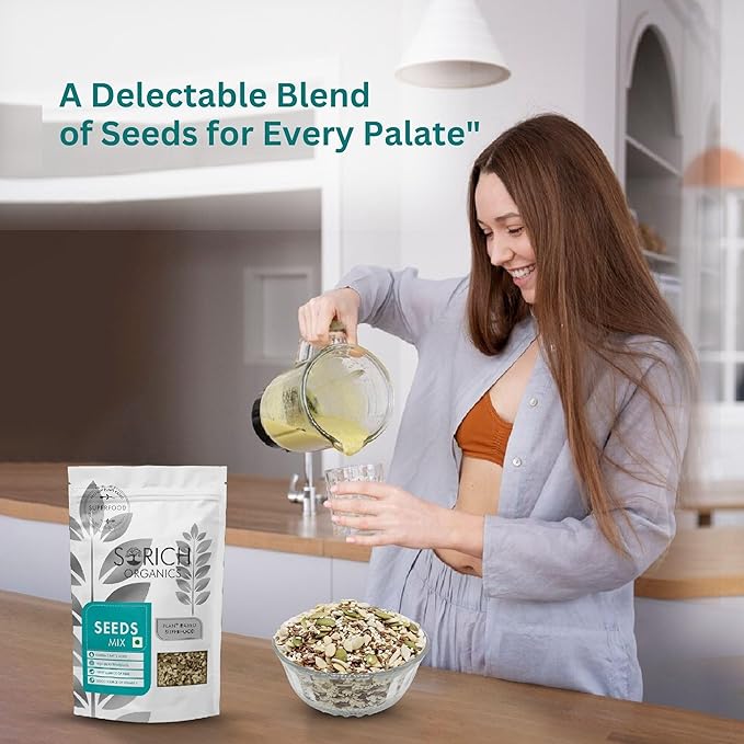 Sorich Organics 6-in-1 Seed Mix | Healthy Seeds | Healthy Snacks | Natural Mixed Seeds, Hair Growth | High Protein|Diet Food | Vegan | Gluten Free