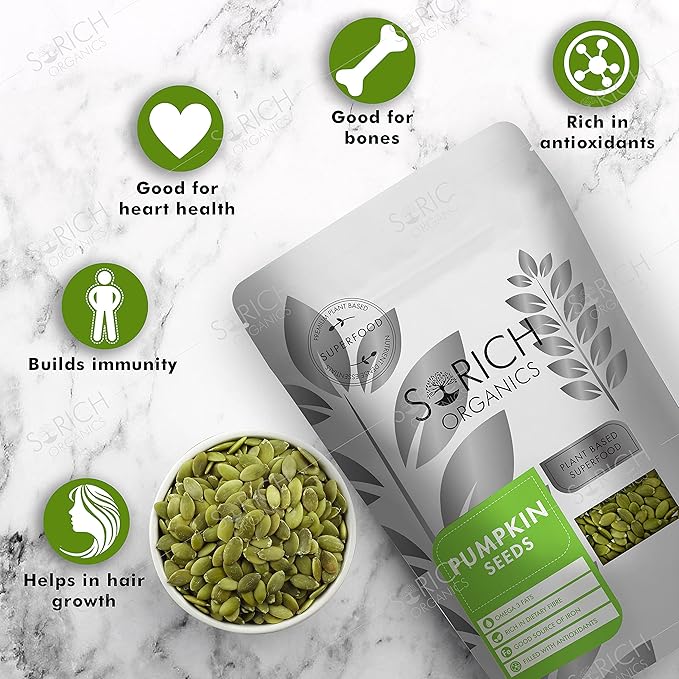 Sorich Organics Raw Flax Seeds 900g + Pumpkin Seeds 900g | Seeds Combo for Eating (1800g) | High Fiber & Omega-3 | Weight Loss, Hair Growth & Digestion | Immunity Booster Superfood | Vegan & Healthy Snacks