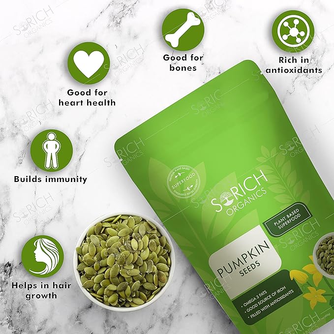 Sorich Organics Raw Flax Seeds 900g & Pumpkin Seeds 400g – 1300g Superfood Combo | Rich in Protein, Iron & Fiber | Mix Seeds for Eating | Healthy Diet Food | Aids Digestion & Immunity