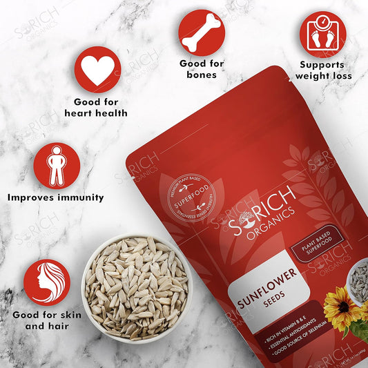 Sorich Organics Chia, Pumpkin and Sunflower Seeds Combo Gift Box 400gm Each | Seeds for Eating | Seeds | Healthy Snacks | Diet Food | Immunity Booster (1200gm, Pack of 3)