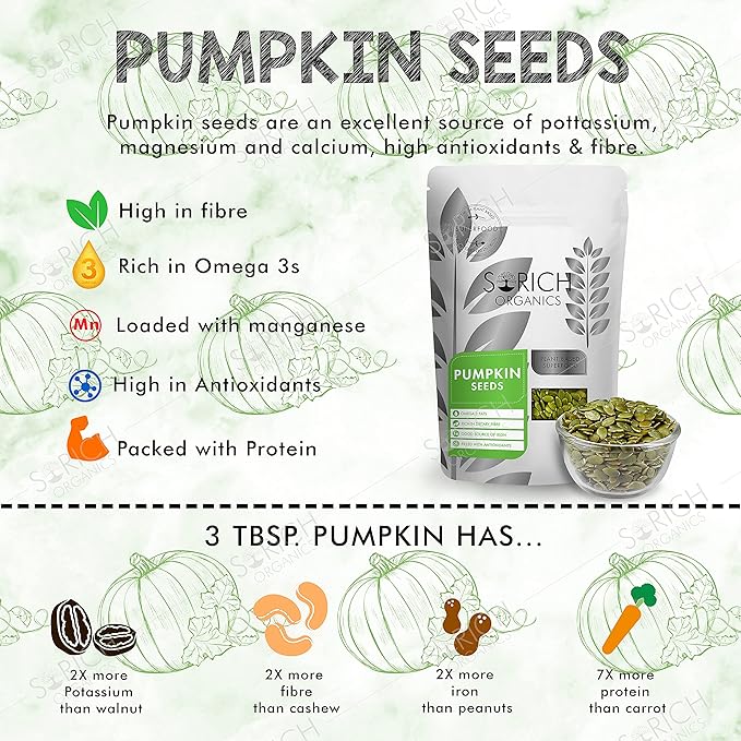 Sorich Organics Raw Flax Seeds 900g + Pumpkin Seeds 900g | Seeds Combo for Eating (1800g) | High Fiber & Omega-3 | Weight Loss, Hair Growth & Digestion | Immunity Booster Superfood | Vegan & Healthy Snacks