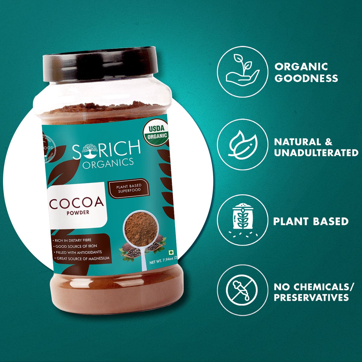Light Cocoa Powder 225 gm - Sorich