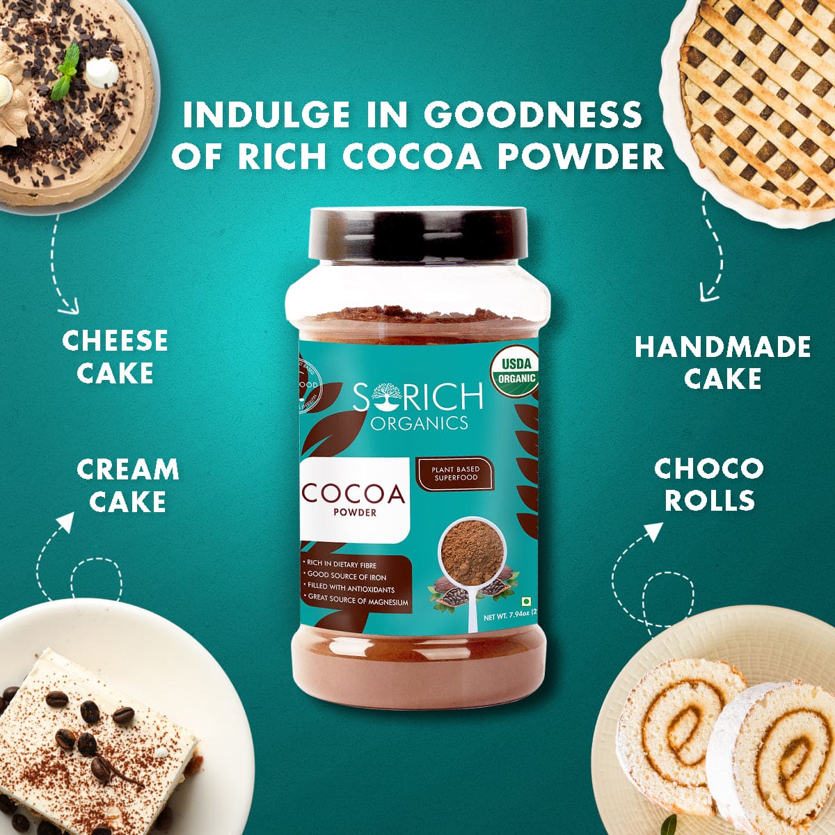 Light Cocoa Powder 225 gm - Sorich