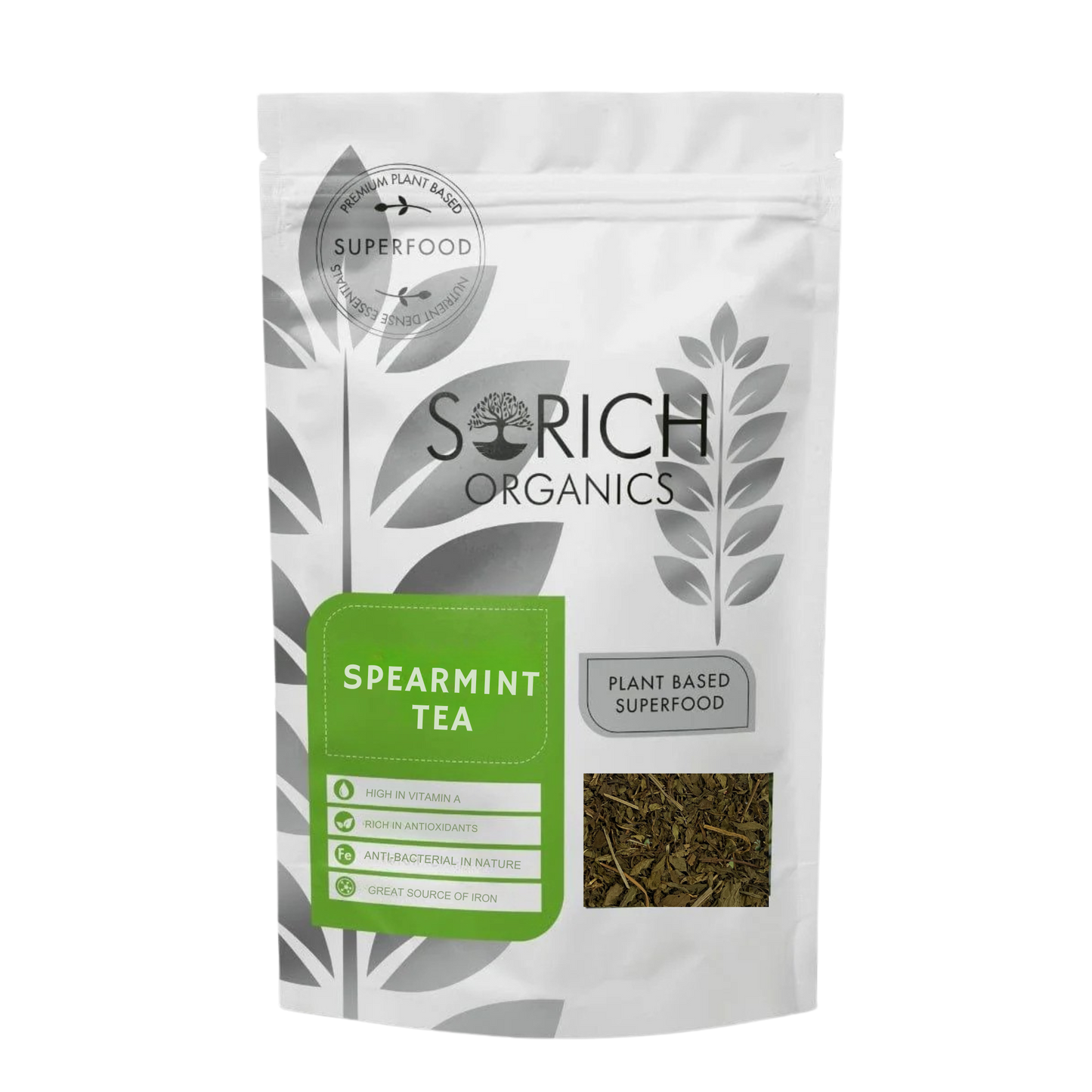 Sorich Organics Spearmint  Tea 100g | Refreshing Tea | Rich in Antioxidants | Aids Digestion & Relaxation | Pure & Natural Loose Leaf Tea