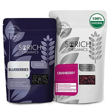Cranberry 600 Gm and Blueberry 300 GM Combo Pack - 900 Gm - Sorichorganics