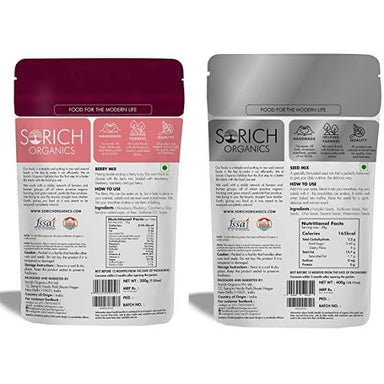 Berries Mix 200 Gm & Organic Seeds Mix 400 Gm Combo - 600 Gm - Sorichorganics