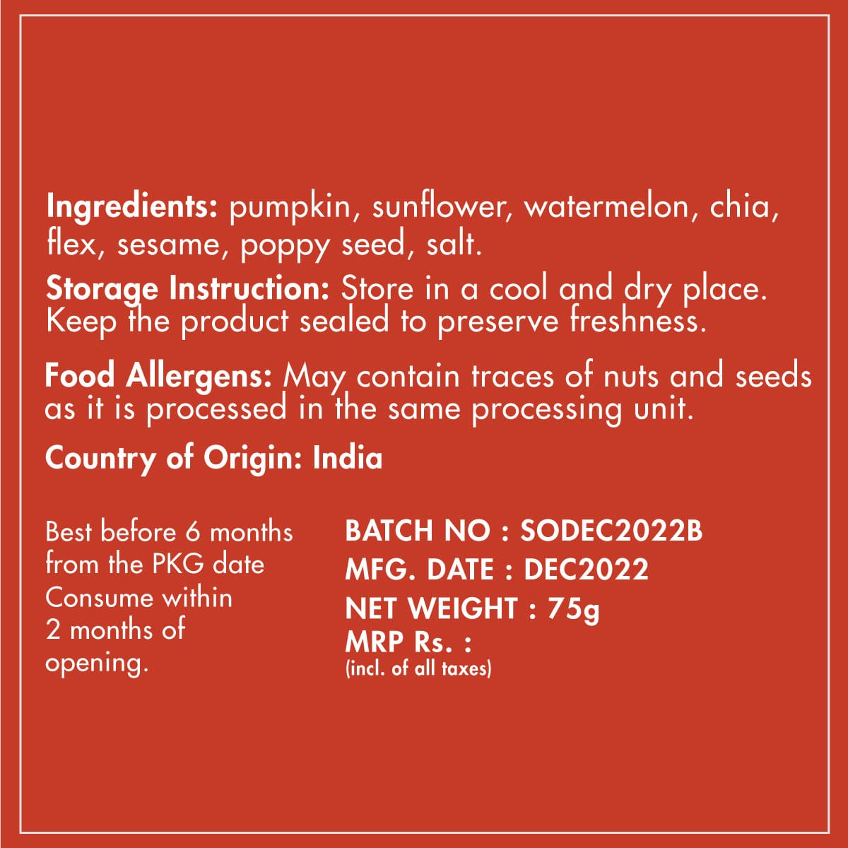 seasoned seed cracker ingredients