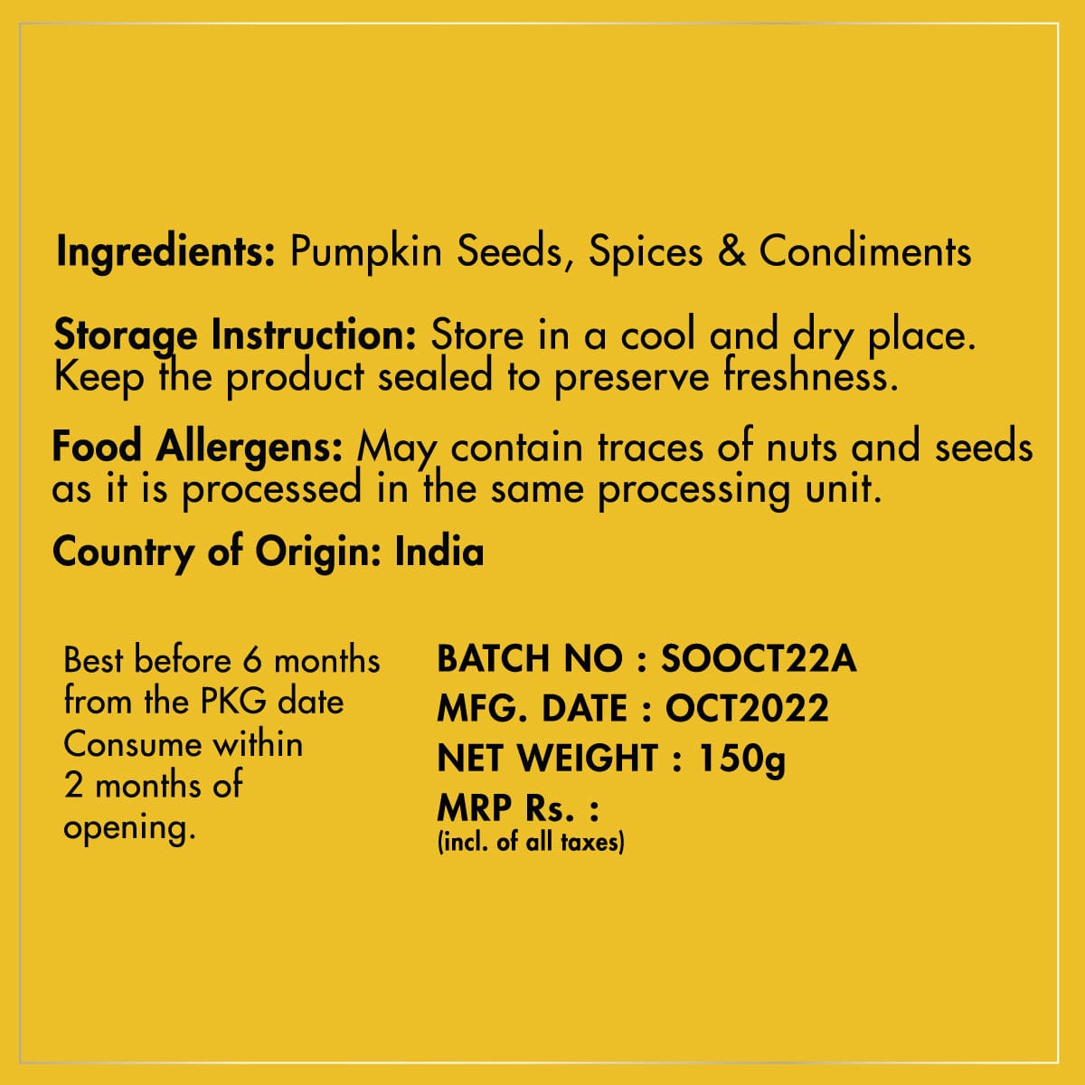 tandoori pumpkin seed ingredients