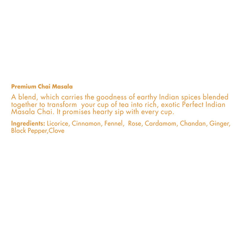 Instruction on Premium Chai Masala. 