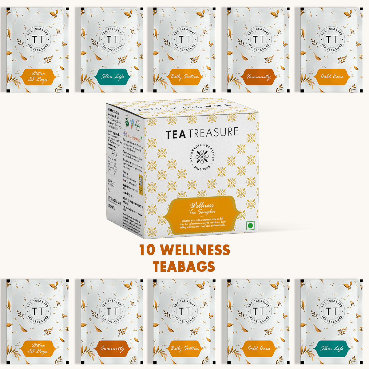 wellness tea sampler 10 pyramid tea bags